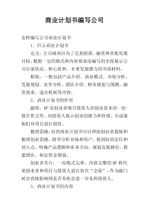 商业计划书编写公司