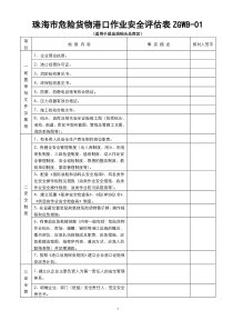 从事危险货物港口作业企业安全评估自查表（试行）