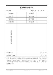 某公司采购管理体系之采购物资使用情况回馈记录表