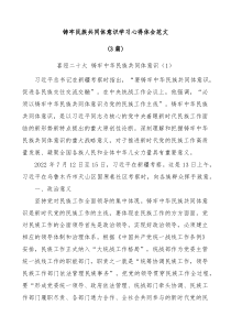 3篇铸牢民族共同体意识学习心得体会范文