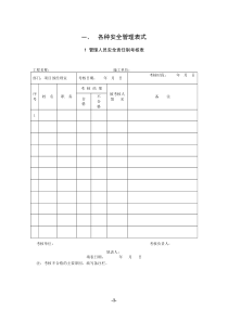 各种安全管理表式