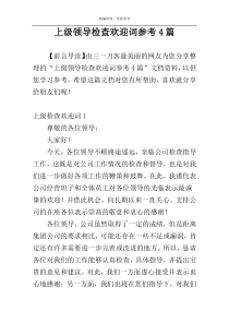 上级领导检查欢迎词参考4篇