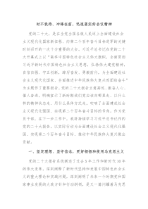 二十大心得时不我待冲锋在前迅速落实好会议精神