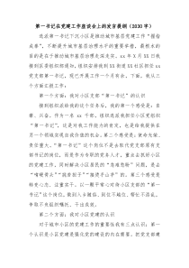 第一书记在党建工作座谈会上的发言提纲