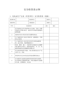 安全检查表实例