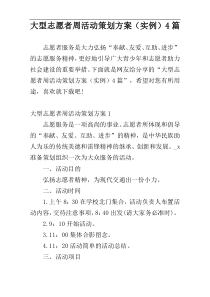 大型志愿者周活动策划方案（实例）4篇