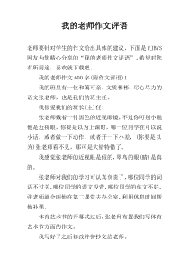 我的老师作文评语