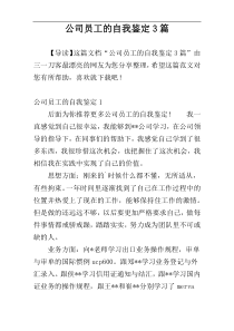 公司员工的自我鉴定3篇