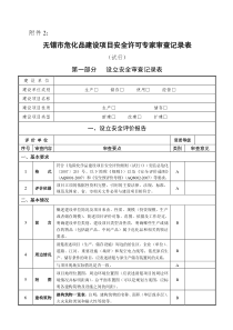 无锡市危化品建设项目安全许可专家审查记录表