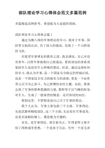 部队理论学习心得体会范文多篇范例