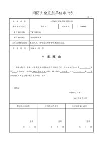 消防安全重点单位审批表