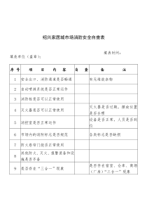 绍兴家居城市场消防安全自查表