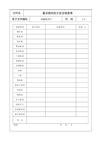 重点部位防火安全检查表a