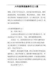 六年级寒假趣事作文5篇