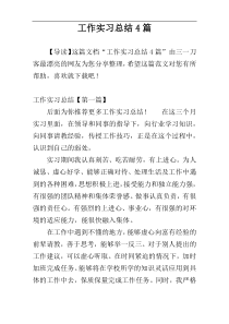 工作实习总结4篇