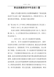 职业技能培训半年总结3篇