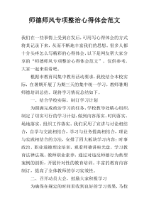 师德师风专项整治心得体会范文