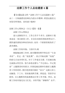 巡察工作个人总结最新4篇