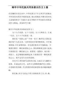 铸牢中华民族共同体意识作文5篇