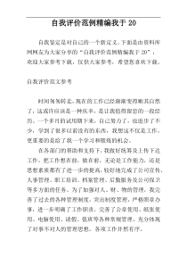 自我评价范例精编我于20