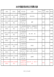 XXXX年邹城市事业单位公开招聘计划表