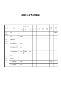 工资对比情况表