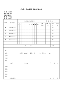 2、分项工程实测项目检查评定表