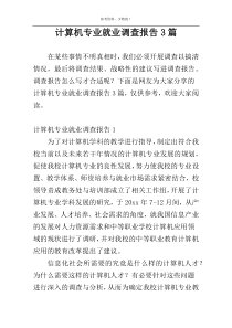 计算机专业就业调查报告3篇