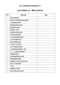 山林水语新城小区一期物业交接表格