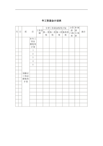 年工资基金计划表