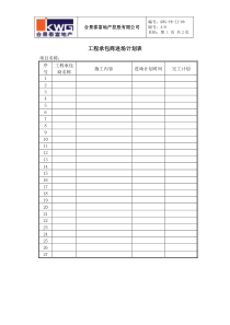 8－工程承包商进场计划表KWG-PR-ZJ-08