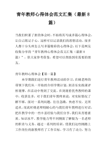 青年教师心得体会范文汇集（最新8篇）