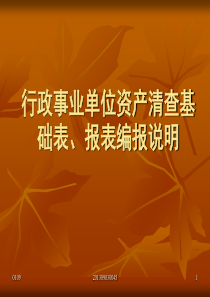 行政事业单位资产清查基础表、报表编报说明