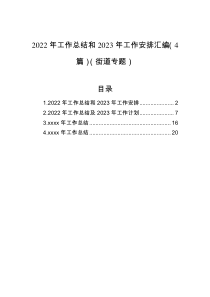 2022年工作总结和2023年工作安排汇编4篇街道专题