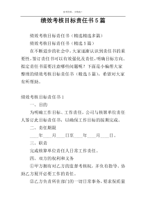 绩效考核目标责任书5篇