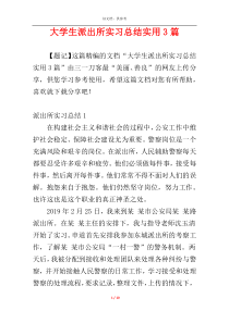 大学生派出所实习总结实用3篇