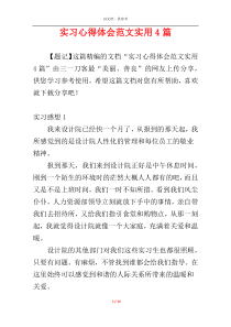 实习心得体会范文实用4篇