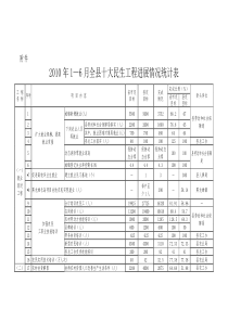 XXXX年1—6月全县十大民生工程进展情况统计表