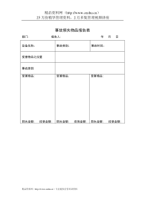 行政管理表格事故损失物品报告