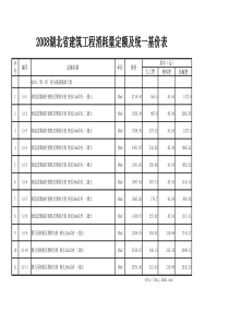 XXXX湖北省建筑工程消耗量定额及统一基价表