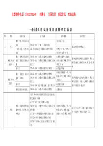 一级公路工程试验项目及频率汇总表