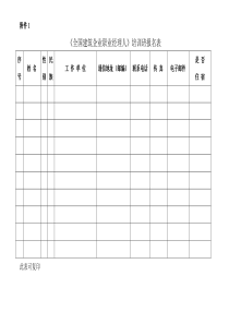 全国建筑企业职业经理人培训班报名表