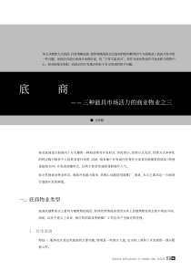 底商——三种最具市场活力的商业物业之三