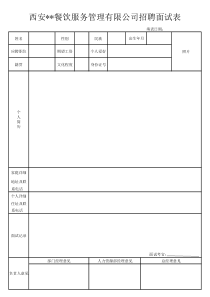 一份招聘面试表