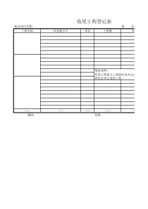 公路工程管理用表范本-收尾工程登记表
