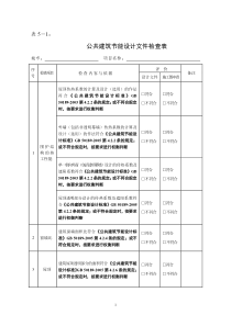 公共及居住建筑节能设计文件检查表之一-公共建筑节能设计文