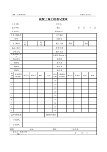 公路工程管理用表范本-混凝土施工检查记录表