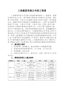 三角集团有限公司招工简章