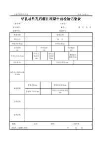 公路工程管理用表范本-钻孔桩终孔后灌注混凝土前检验记录表