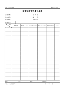 公路工程管理用表范本-隧道拱顶下沉量记录表